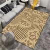 Floral Pattern Carpet with Beige and Brown Tones, Elegant Home Decor Suitable for use as an anti-slip for living room bedroom sofas