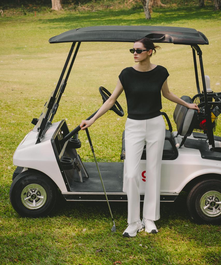 OBER GOLF Summer Boat Neck Knit (Black)