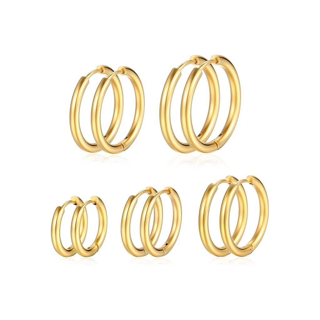 Stainless Steel Hoop and Stud Earrings: Thick, Thin, and Coil Styles