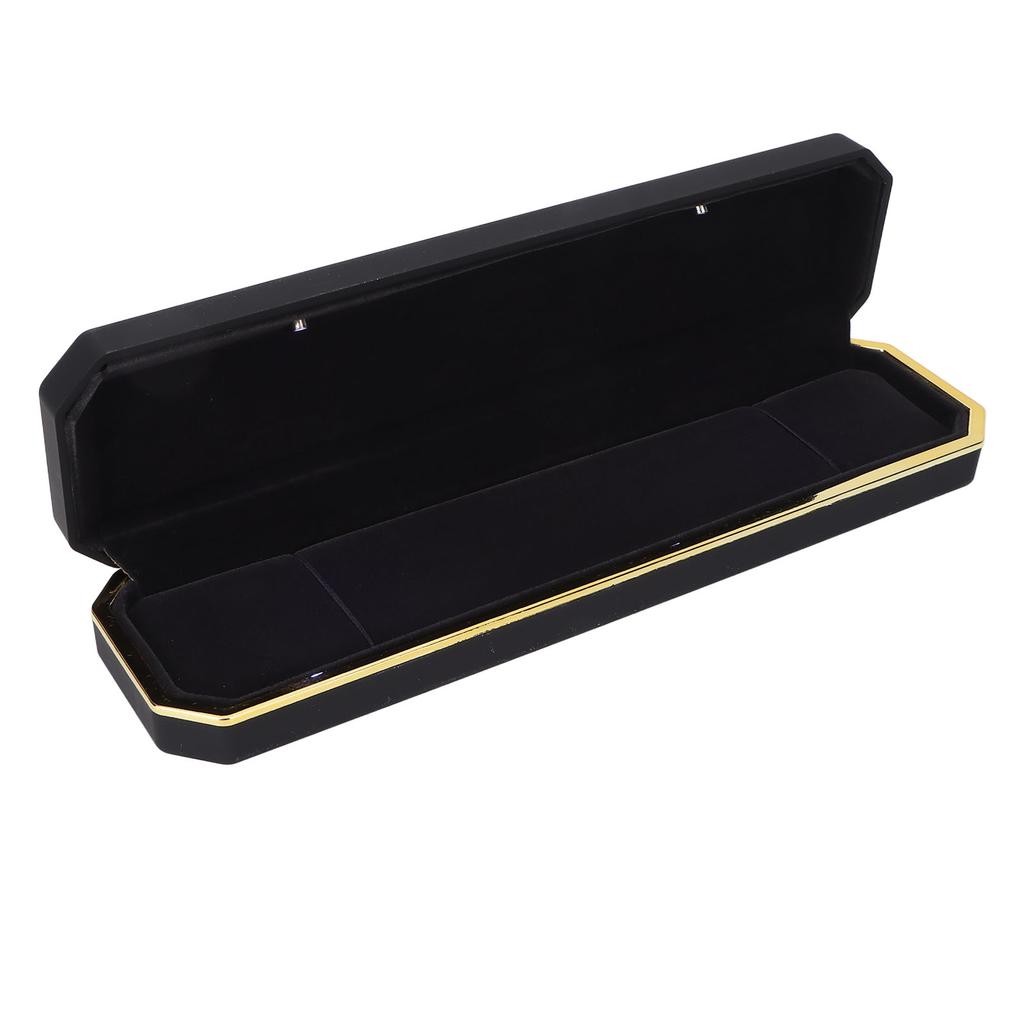 LED Lighted Jewelry Gift Box Rings Bracelet Tray Display Storage Case for Proposal Engagement
