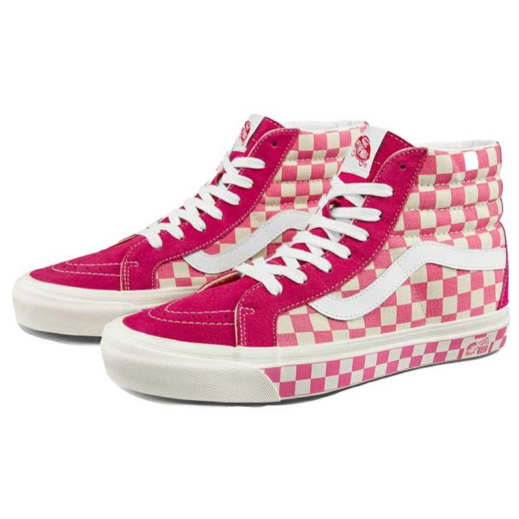 Vans Style 38 Checkerboard Slip-On Lightweight High-Top Skate Shoes Unisex Sneakers Pink White VN0A38GF2U9