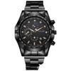New Blue Light Glass Men's Watch Steel Band Quartz Digital Scale Three Eyes Fashion Quartz Wrist Watch