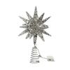 Christmas Tree Topper Star Warm White Holiday Light LED Lighted Star Topper Easy Installation Xmas Decoration for Indoor Trees