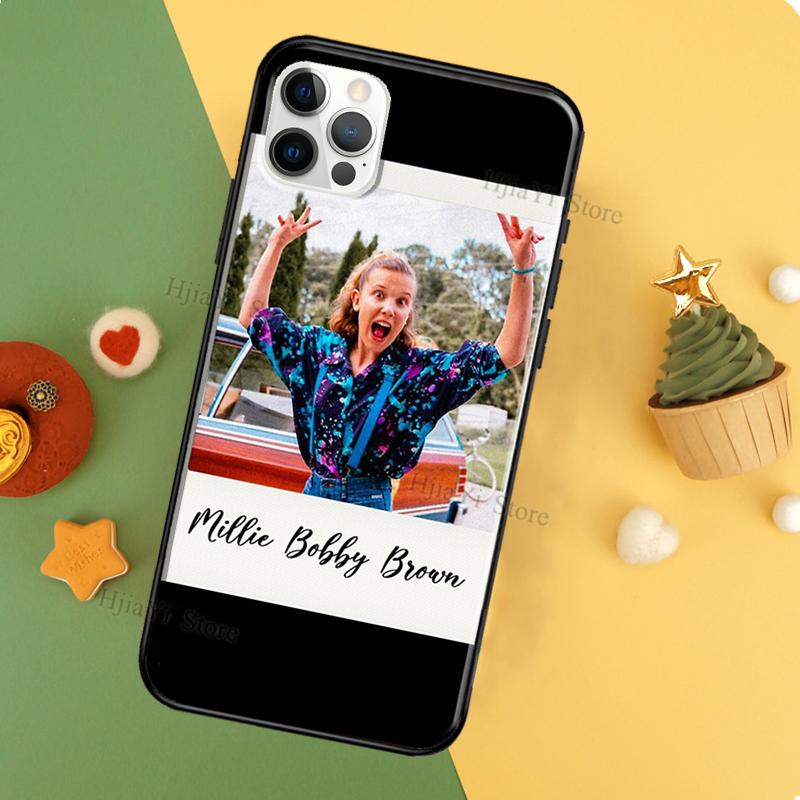 Мягкий ТПУ чехол с Милли Бобби Браун для iPhone 11 14 Pro Max 12 13 Mini XR X XS MAX 6 7 8 Plus SE 2020 Чехол для телефона