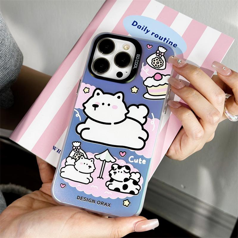 Чехол для iPhone 14/15ProMax и Huawei P70 с рисунком Apple Frosted Laser
