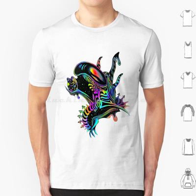 Xenomorph T Shirt Big Size 100 Cotton Xenomorph Xenomorph Black Xenomorph Movie Horror Sci Fi Space Science Fiction Retro