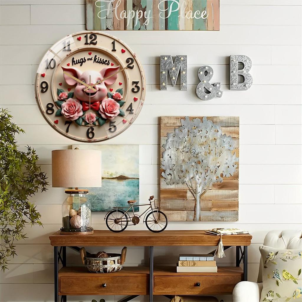 30cm Diameter Glass Wall Clock Engineered for Consistent Performance Over Years