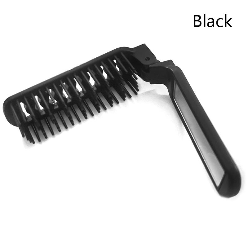 Hollow Comb Foldable Small Hair Comb 2 In 1 Hair Brush With Mirror Portable Massage Anti-Static Comb Trave Styling Accessories