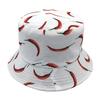 Hat Women's Outdoor Versatile Casual Basin Hat Korean Version Fruit and Vegetable Pattern Sunscreen Sun Hat Double-sided bucket hat