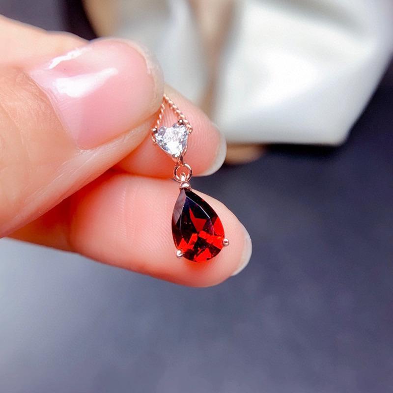 BELLA BOX Цвет розового золота, капля воды, красный цвет, сокровище, простой темпераментный кулон, цепочка на ключицы для женщин, свадебные украшения