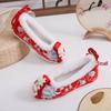 [Manzhu] 2023 New Red Beaded Xiuhe Hanfu Shoes with Velvet-Lined Round Toes for Weddings