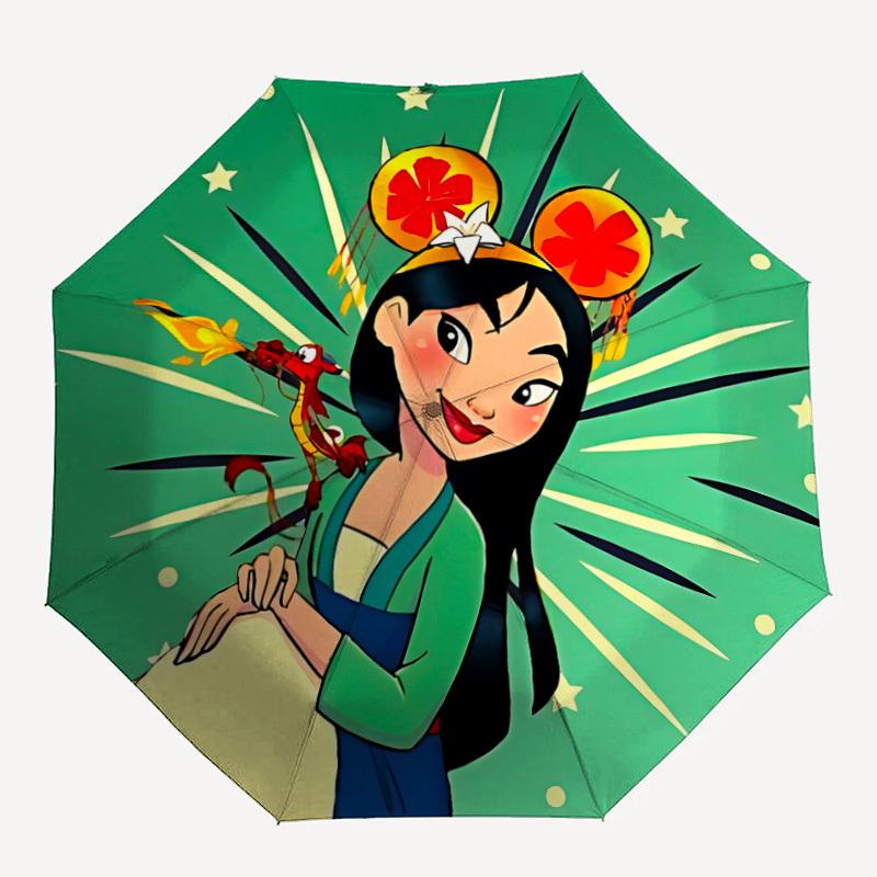 1pc Mulan Automatic Open/close Folding Umbrella, Compact Portable Travel Umbrella, Perfect Gift for FriendsCute Umbrella y250812007