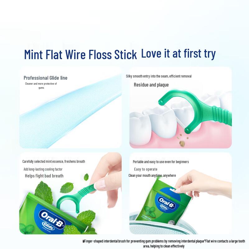 Oral-B Зубные нити-пики с мятой для глубокой чистки