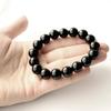 [GOLD STONE] Morion Black Quartz Bracelet, 12mm, Tibetan Natural Quartz Power Stone, Certified, Comes with a Special Box, Inner Diameter: Approx. 17cm