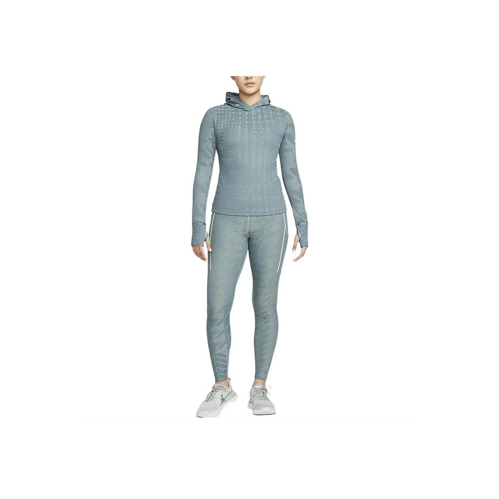 Nike Dri-FIT Full Print Slim Fit Long Sleeve Running Hoodie Женские толстовки с капюшоном Smoke-Gray Jade DD6792-357