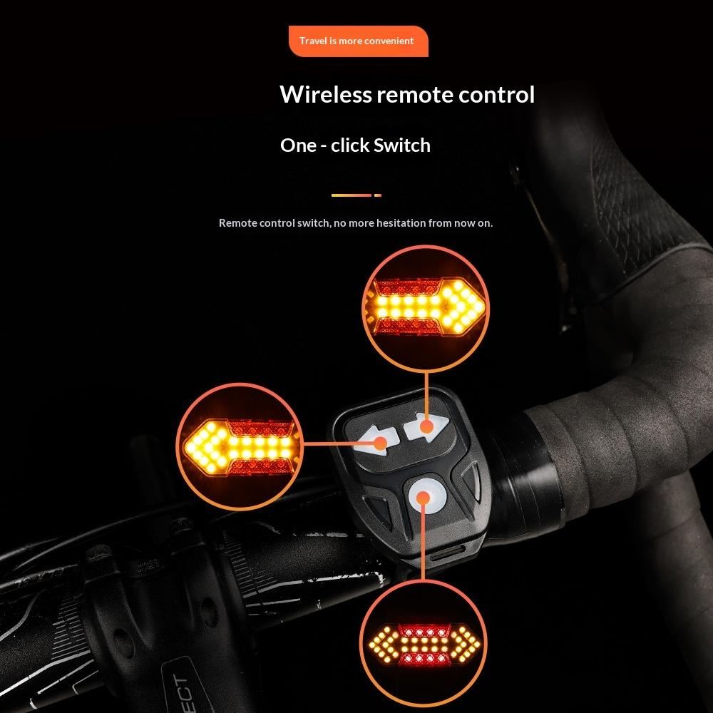 Solar-Powered Remote-Control High-Brightness Waterproof Bicycle Light for Road & Mountain Bikes Rear Warning Function
