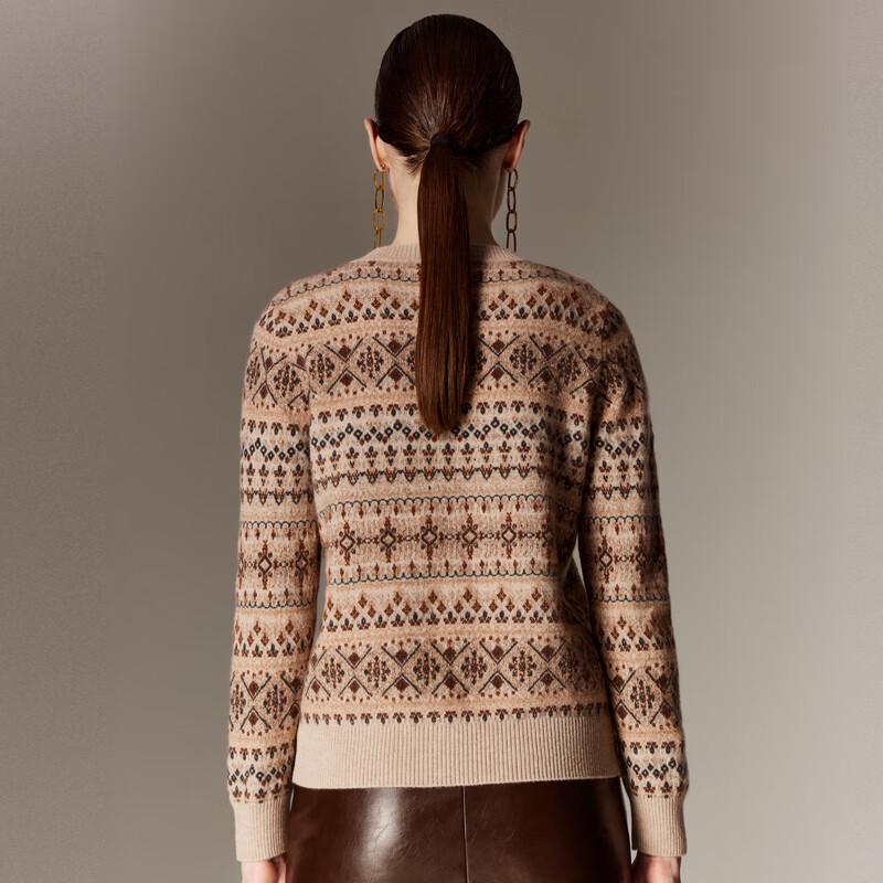 Женский джемпер Paro с узором Fair Isle из кашемира с круглым вырезом