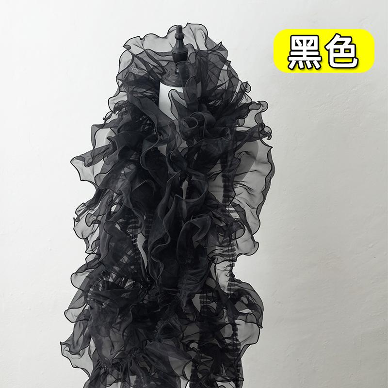 2meters Pleated Sewing Fabric Ruffle Lace Ribbon Trim For Garments Dress Diy Crafts Supplies Needlework Accessories 11cm Wide