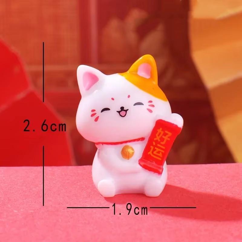 Индивидуальные смоляные украшения в виде мини-кошки Манеки-нэко, милые настольные украшения, лечебные детские подарки, декор для домашнего офиса