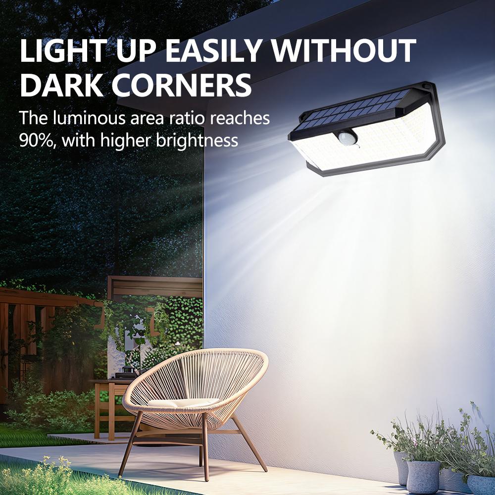 Solar Motion Sensor Light Outdoor 270° Wide Angle 416LED Super Bright Waterproof Security Light 3 Modes for Garden Fence Yard