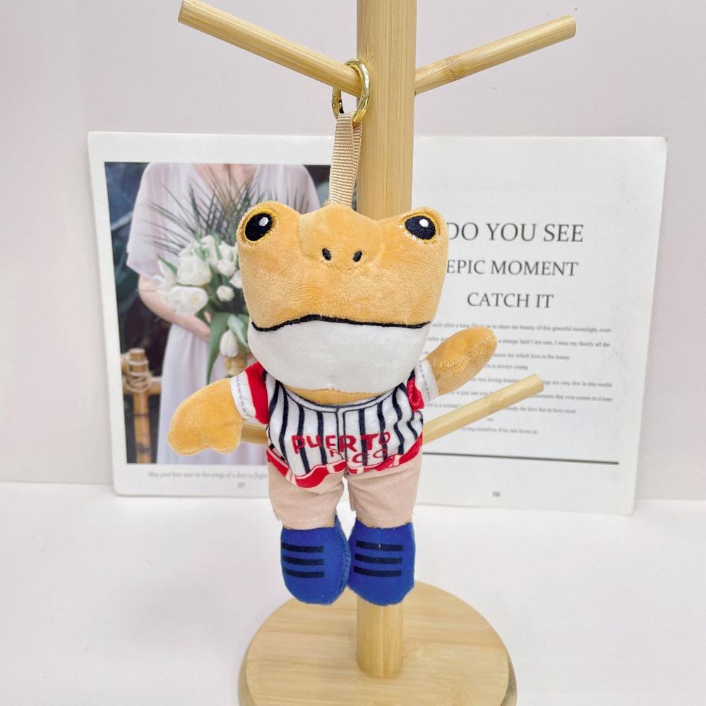 CutePuerto Rican Singer Bad Bunny Frog Plush Keychain Stuffed Doll Backpack Pendant Kids Toy Cute Toy Festival Birthday Gift