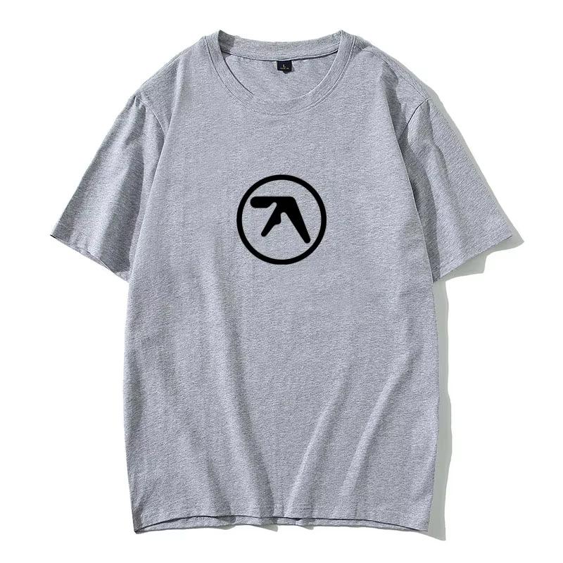 Унисекс Хип-хоп Оверсайз Футболка Уличный Топ Футболка с принтом логотипа Aphex Twin Унисекс Повседневная Хлопковая Ретро Футболка с коротким рукавом