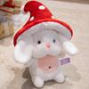 Kawaii Mushroom Bunny Plush Toys Stuffed Soft Cartoon Mushroom Hat Little Rabbit Doll Warm Lovely Companion Doll Kids Gift