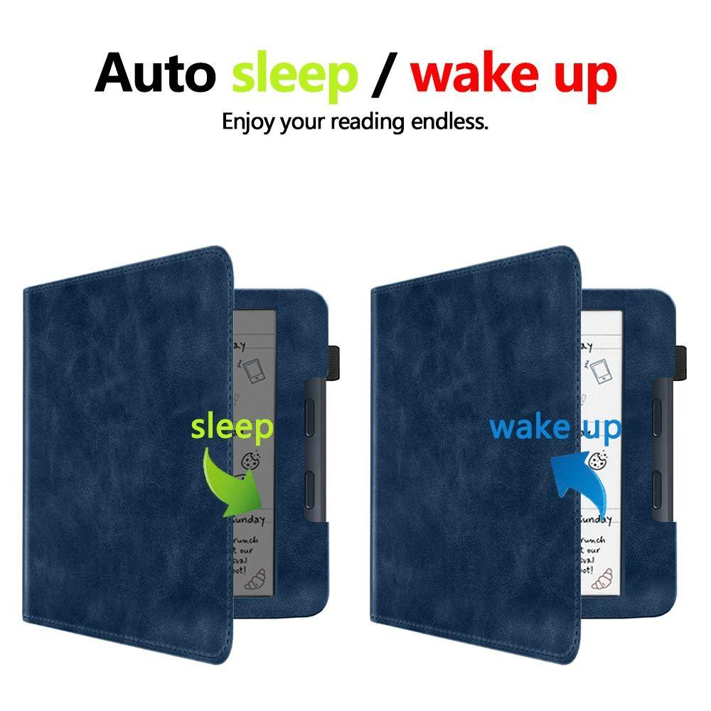 Чехол для электронной книги с автоматическим режимом сна/пробуждения 7 дюймов из искусственной кожи, защитный чехол для Rakuten KOBO Libra Color 2024