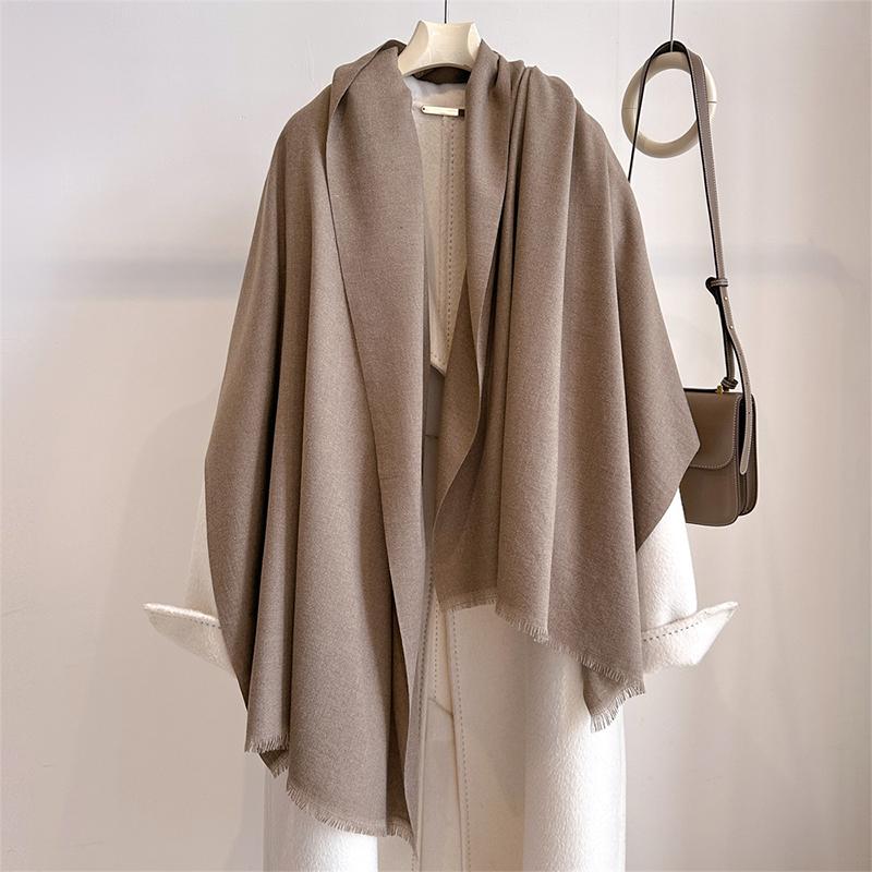 Luxury Winter Cashmere Scarf Women Solid Handkerchief Warm Pashmina Female Shawl Tassel Wrap Soft Pareo Bufanda Scarves Stole