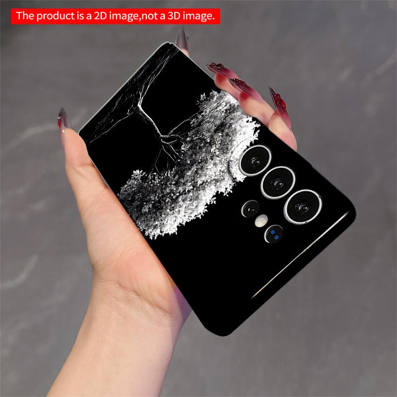 2DFlat Samsung phone case Monochrome Tree Against Black Sky Applicable to Galaxy S22 S23 S24 S25ULTRA S26 A12 A13 A14 A15 A16 A34 A35 A54 A55