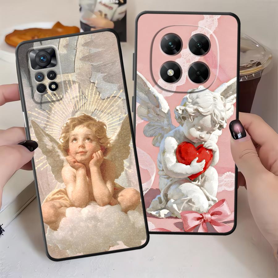 Чехол для телефона для Xiaomi Redmi Note 14 12 11 A3 12C 13C A1 9 8 7 13 Pro Plus 10 K80 14C A4 A5 K40 A1 A2 Милый Ангел
