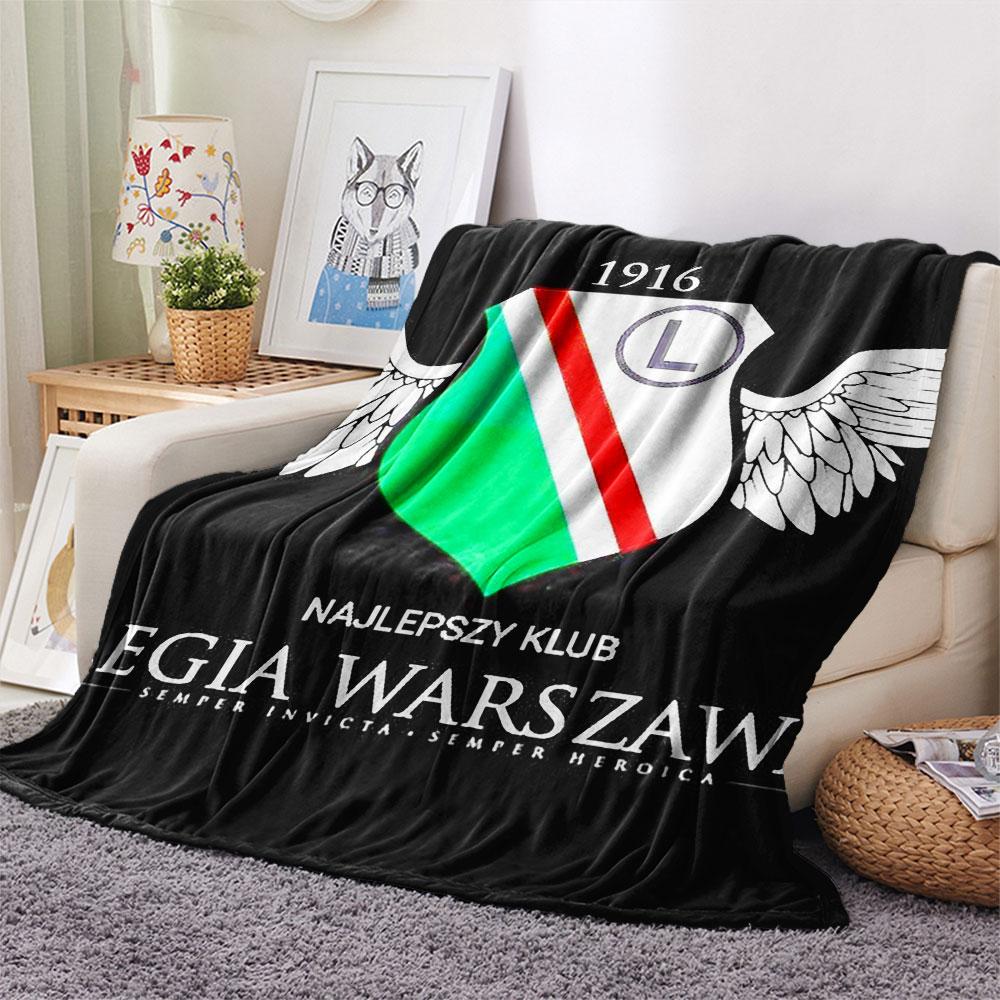 1PC Legia Warszawa Patterned Flannel Blanket Suitable For All Seasons for Home Decor Warmth and Comfort Gifts Holiday Present