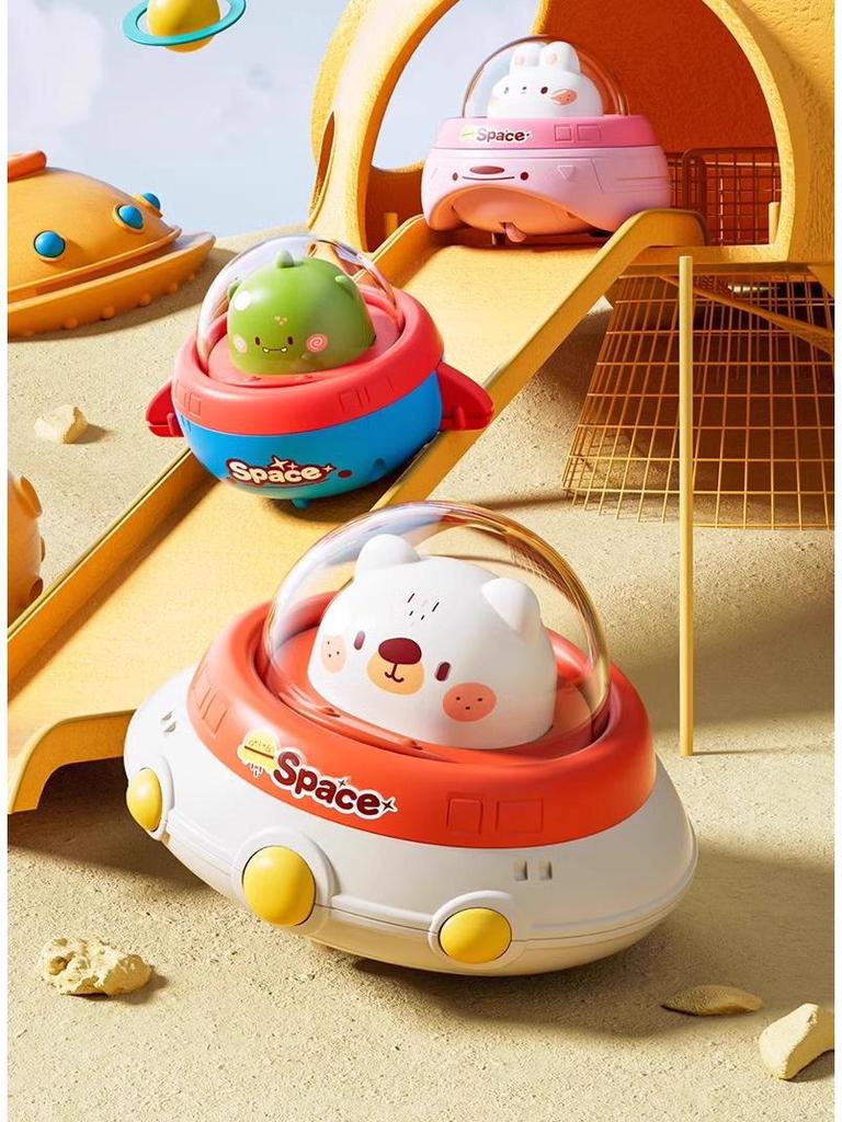 Press and Slide Saucer Car: Educational Crawling Toy for Infants and Toddlers (Ages 1-3) - Perfect Birthday Gift