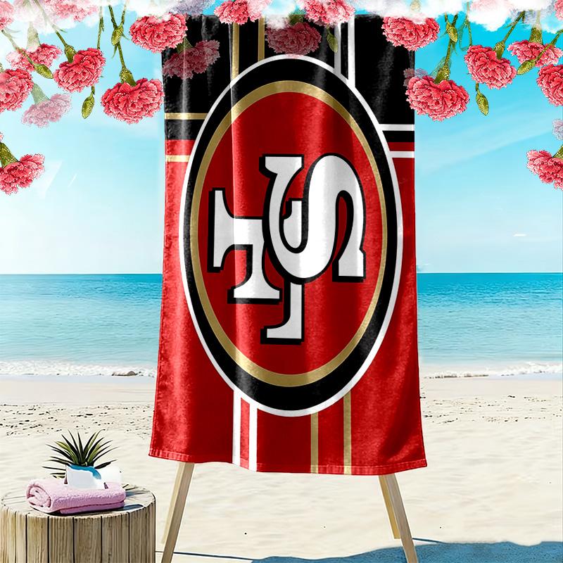 San Francisco 49ers Print Beach Towel, Large Soft Quick Dry Towel for Beach Camping Swimming
