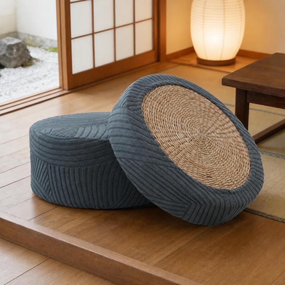 Round Chair Seat Slipcover Stretch Tatami Cushion Cover Durable Floor Cushion Cover Home Use