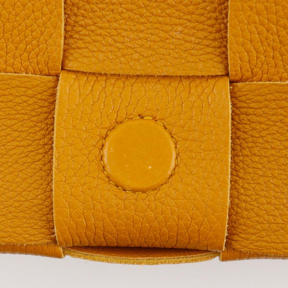 BOTTEGAVENETA Cassette Shoulder Bag 666870 Intrecciato Camel Calfskin Women Used