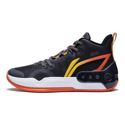 Баскетбольные кроссовки Li Ning Youth Yu Shuai 16 Mid с противоскользящей амортизацией, износостойкие, с отскоком, детские баскетбольные кроссовки черного, желтого, оранжевого цвета YKBT012-5