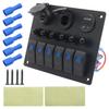 Marine Switch Panel 6 Gang ON Off Rocker Switch Panel Voltmeter Rocker Switch Panel Switch Panel