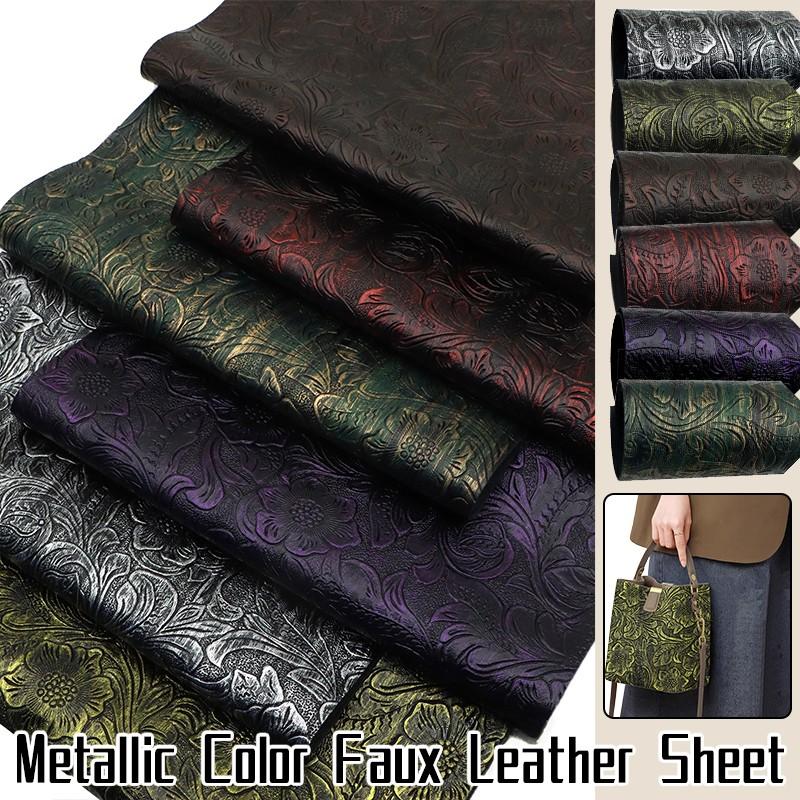 50x137см Синтетическая Ткань Цветочный Узор Металлическая Искусственная Кожа Лист Рельефная Текстура Вихрь Материал DIY Серьги Бант для Волос