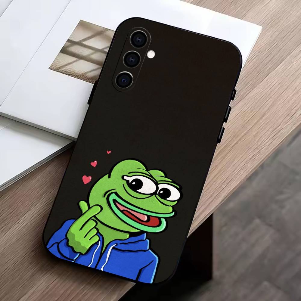 Смешная грустная лягушка пепе M-мем Чехол для телефона для Samsung Galaxy A73,A72,A71,A70,A53,A52,A51,Мягкий силиконовый черный чехол