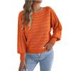 Women's Fashion Casual Round Neck Long Sleeve Knitted Top Solid Color Pullover Sweater