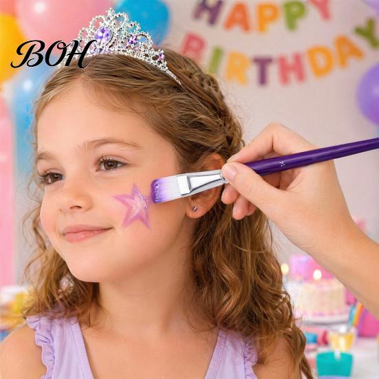Nylon Bristle Paint Brushes 5Pcs/Set Brush for Face Body Painting, with Painting Accessories Non-slip Handle, Professional Oil Gouache Acrylic