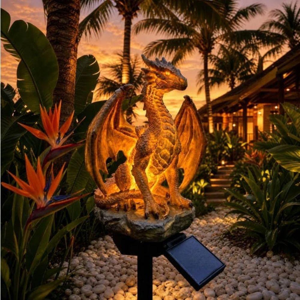 Solar Powered Solar Garden Light Dragon Shape Solar Stake Light Dragon Garden Light  Pathway Decor