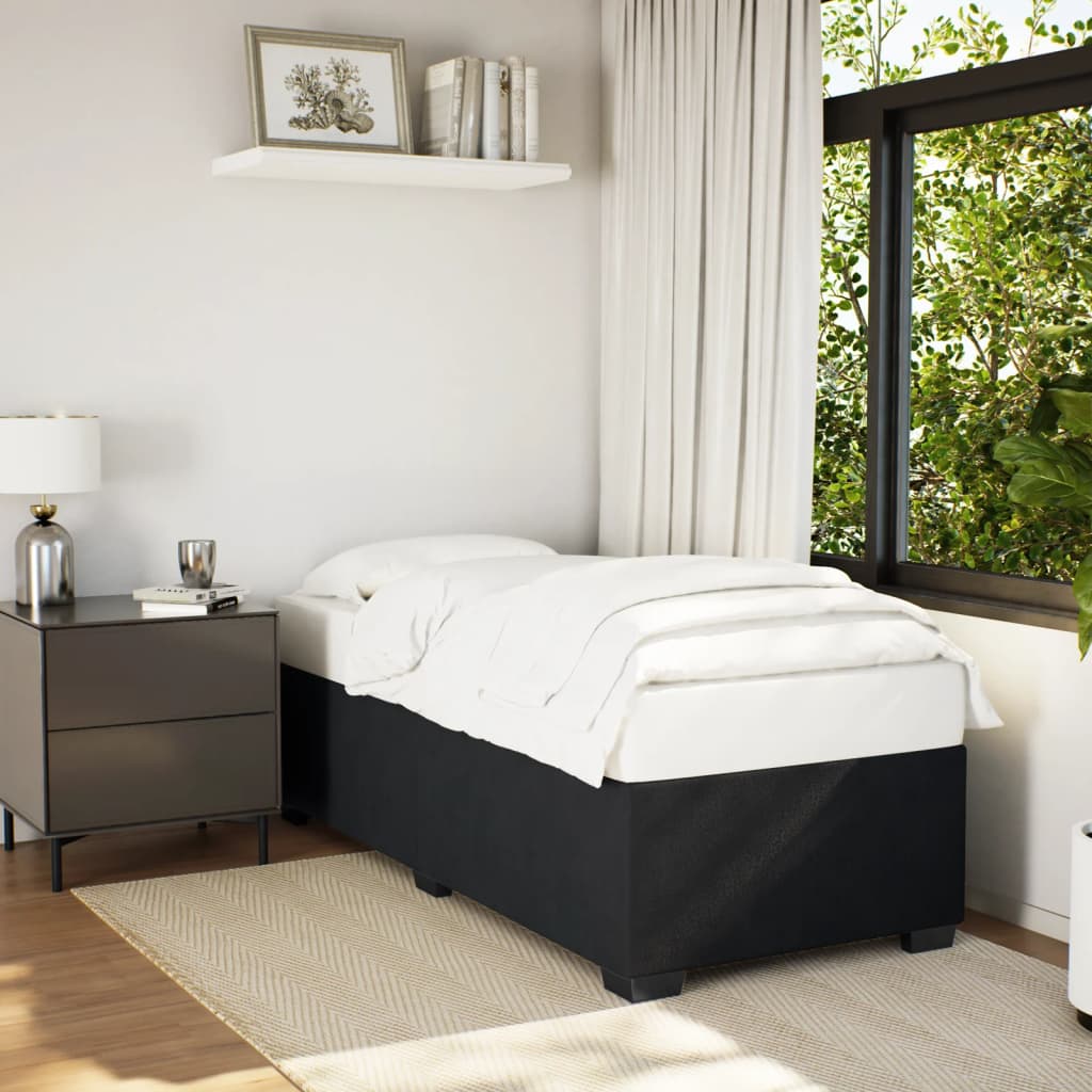 Black Bed Frame 90 x 190 cm Velvet
