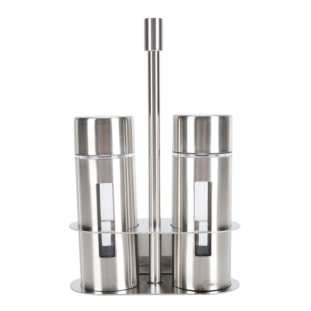 Набор из 2 шт. солонок и перечниц из нержавеющей стали 304, бутылочки для сахара, специй, приправ с подставкой для кухни, ресторана