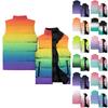 Ladies' Casual And Fashionable Sleeveless Vest Gradient Color Printing Cotton Jacket