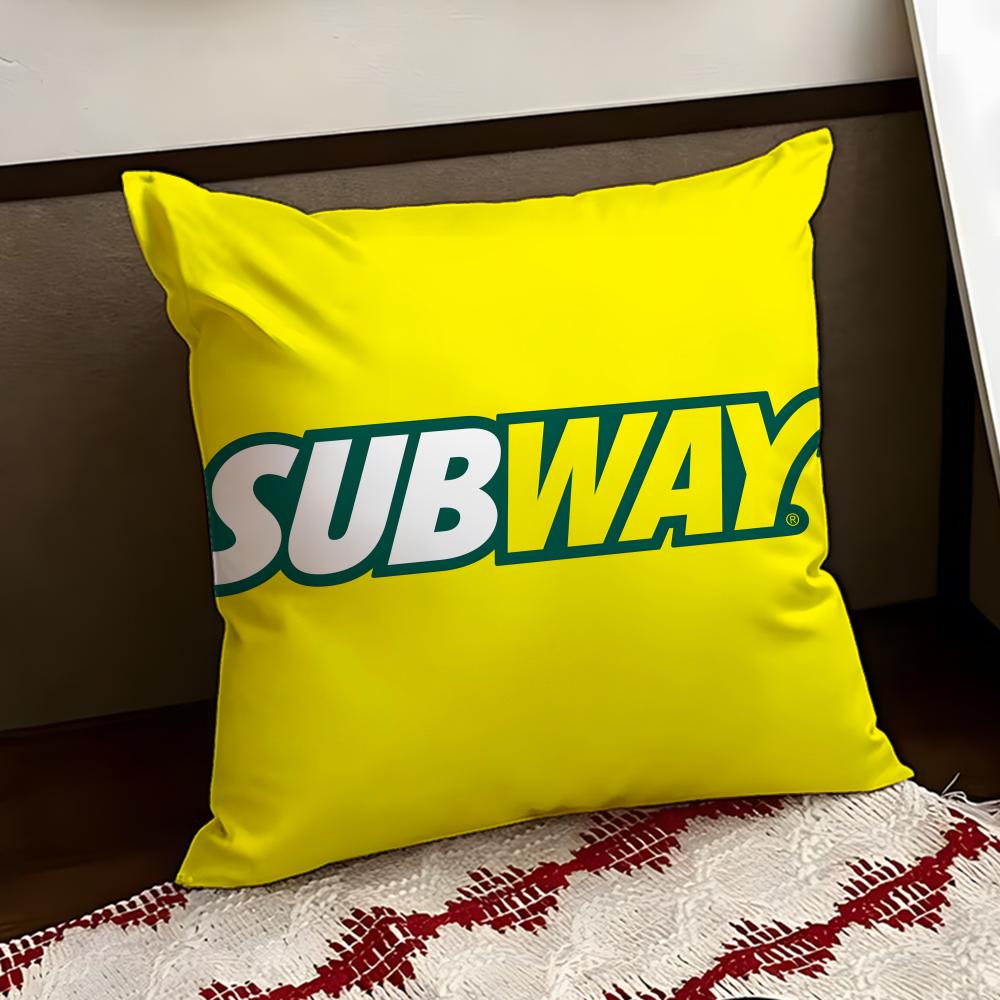 SSubway Cushion Cover Reversible Soft Durable Pillow Cover Home Car MultiScene Use for Daily Comfort