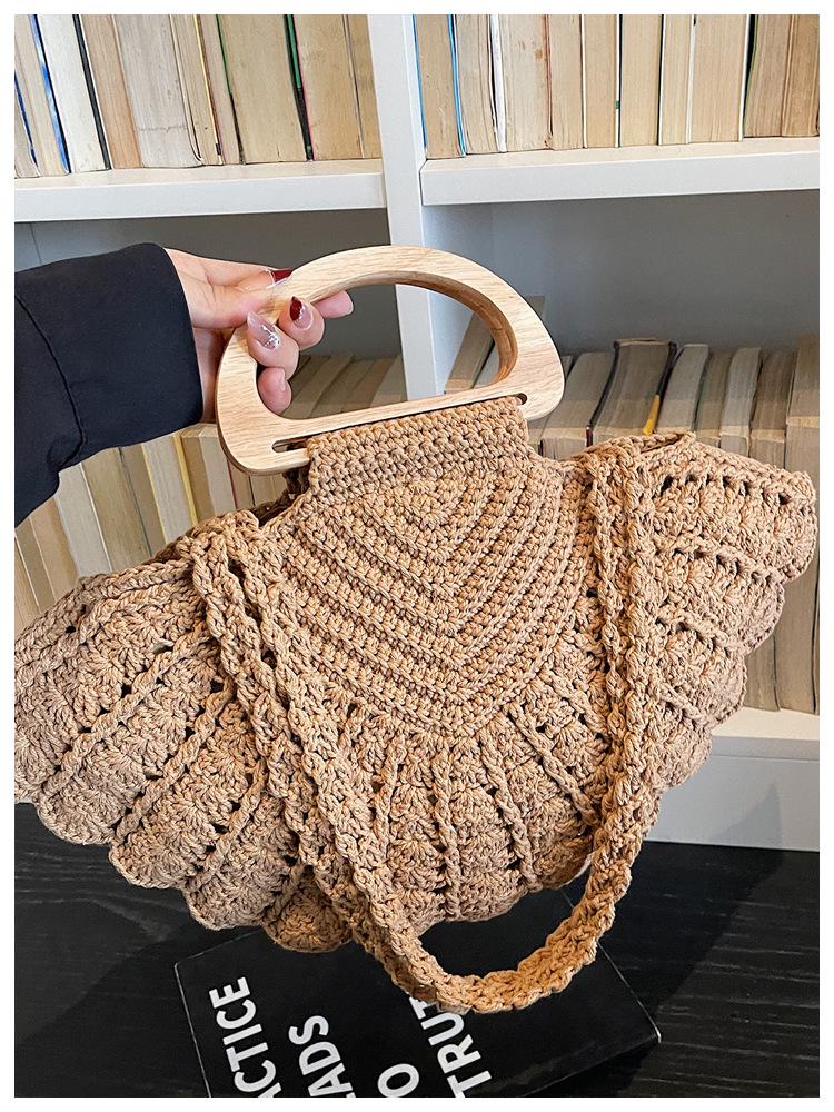 Women's Casual Loose-Fit Hollow Straw Woven Shoulder Handbag, 2026 New Vegetable Basket Design