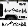 6XDB Car Reflective Mountain Decal Tree Forest Vinyl Graphic Kit for Camper RV Trailer Truck Door Panel Decal Bumper