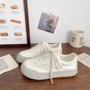 Breathable Board Shoes Women's Round Head Spring and Autumn New Niche Low-top Canvas Shoes Platform White Shoes
